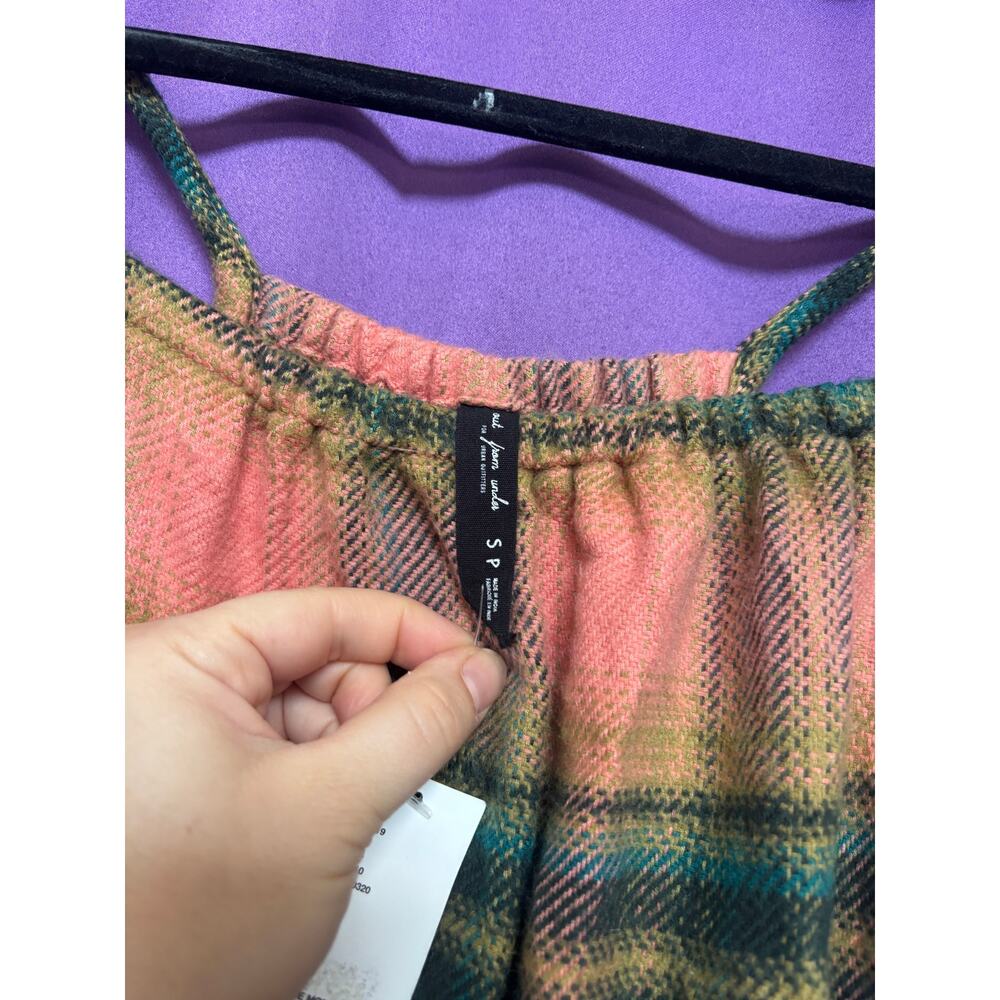 Urban Outfitters Out From Under Jumpsuit Romper Plaid Cozy Loungewear Overalls - Picture 4 of 6